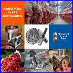 Meat Grinder Plate & Knife Set 1/8 Hole, Compatible with Hobart, Biro, LEM, T