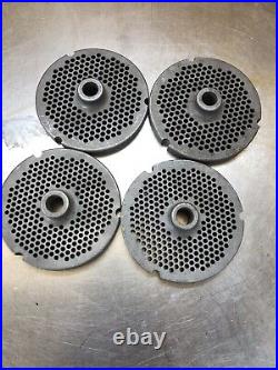 Meat Grinder Plate with Hub fits Hobart Biro LEM Cabelas #32 x 1/8 LOT OF (4)