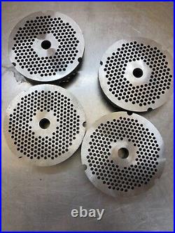 Meat Grinder Plate with Hub fits Hobart Biro LEM Cabelas #32 x 1/8 LOT OF (4)