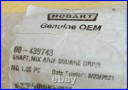 Mix Arm Square Drive Shaft for Hobart Meat Grinder Replaces 00-439743