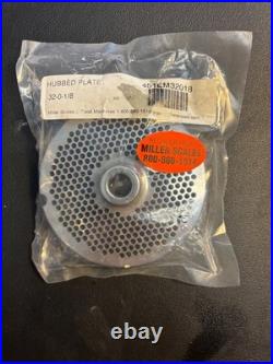 NEW #32 size hubbed meat grinder plate with 1/8 (3mm) holes Hobart Biro NEW