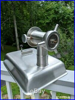 Restaurant Stainless #22 Hub Meat Grinder Attachment Tool & Feed Tray (Hobart)