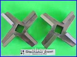 TWO #32 size COMMERCIAL Knives Blades for Meat Grinders Hobart Biro Berkel etc