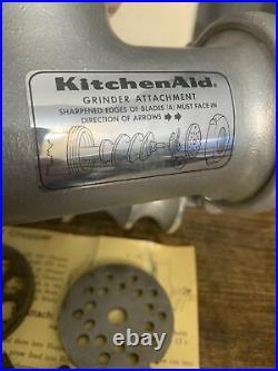 VTG KitchenAid Hobart Metal Food Meat Grinder Attachment for Stand Mixer NOS
