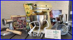 Vintage 1976 Yellow KitchenAid Mixer withFood Preparer + Food Grinder attachments
