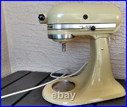 Vintage 1976 Yellow KitchenAid Mixer withFood Preparer + Food Grinder attachments