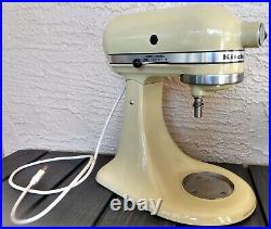 Vintage 1976 Yellow KitchenAid Mixer withFood Preparer + Food Grinder attachments