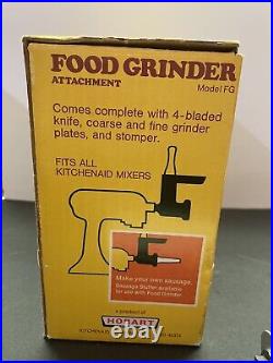 Vintage ALL METAL KitchenAid Food Grinder Attachment Model FG Hobart withBox