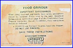 Vintage All metal KitchenAid Hobart FG Meat Grinder, freeship