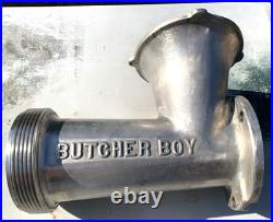 Vintage Hobart Meat Grinder Head Bowl Cylinder Stainless Steel with Steel Nut