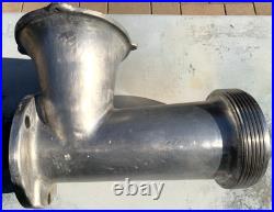 Vintage Hobart Meat Grinder Head Bowl Cylinder Stainless Steel with Steel Nut