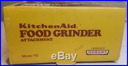 Vintage KitchenAid Food Chopper Meat Grinder Attachment, Hobart FG Metal, rare