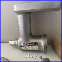 Vintage KitchenAid Hobart FG Metal Food Grinder Attachment 7 Pieces USA EUC