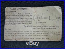 Vintage KitchenAid Hobart Food Chopper Meat Grinder FG All Metal Rare