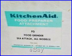 Vintage KitchenAid Hobart Food Chopper Meat Grinder FG All Metal Rare, NOS NIB