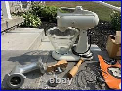 Vintage KitchenAid / Hobart Mixer Model 3-C With slicer attch meat grinder More
