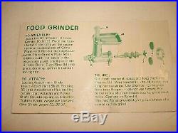 Vintage KitchenAid Metal Food Chopper Meat Grinder Attachment Hobart FG