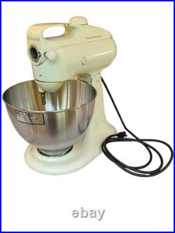 Vintage KitchenAid Model 4C Mixer, White, + slicer, shredder, meat grinder