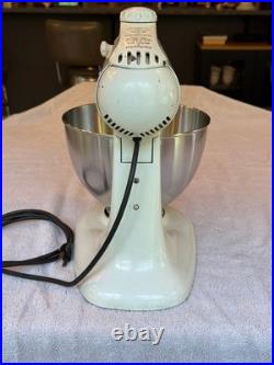 Vintage KitchenAid Model 4C Mixer, White, + slicer, shredder, meat grinder