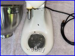 Vintage KitchenAid Model 4C Mixer, White, + slicer, shredder, meat grinder