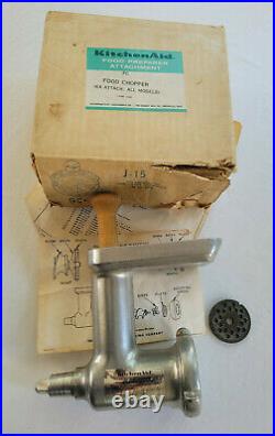 Vintage Kitchenaid Hobart Grinder Food Chopper Attachment Metal w Original Box