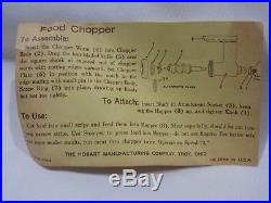 Vintage Kitchenaid Hobart Metal Food Chopper Meat Grinder Mixer Attachment FG