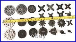 Vintage Meat Grinder Plates Blades & Nuts 25 Pieces Butter Cutter Bread Crumber