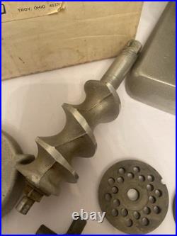 Vintage Original Kitchen Aid Hobart Food Grinder Metal Attachment With Wood Pusher
