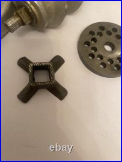 Vintage Original Kitchen Aid Hobart Food Grinder Metal Attachment With Wood Pusher