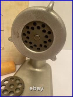 Vintage Original Kitchen Aid Hobart Food Grinder Metal Attachment With Wood Pusher