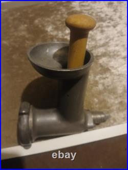 Vintage metal food grinder attachment for a stand mixer, specifically an