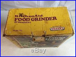 Vtg KitchenAid Mixer Hobart Metal FG Food Meat Grinder Attachment in Box